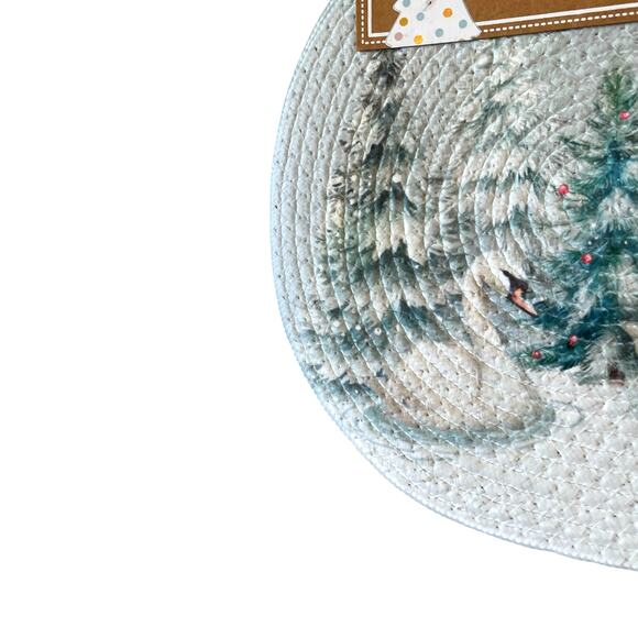 Cupcakes & Cashmere SWAN Braided Placemats 12x18 Christmas Holiday NEW - Picture 8 of 8